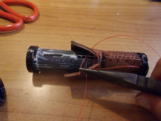 sewing leather handlebar grips