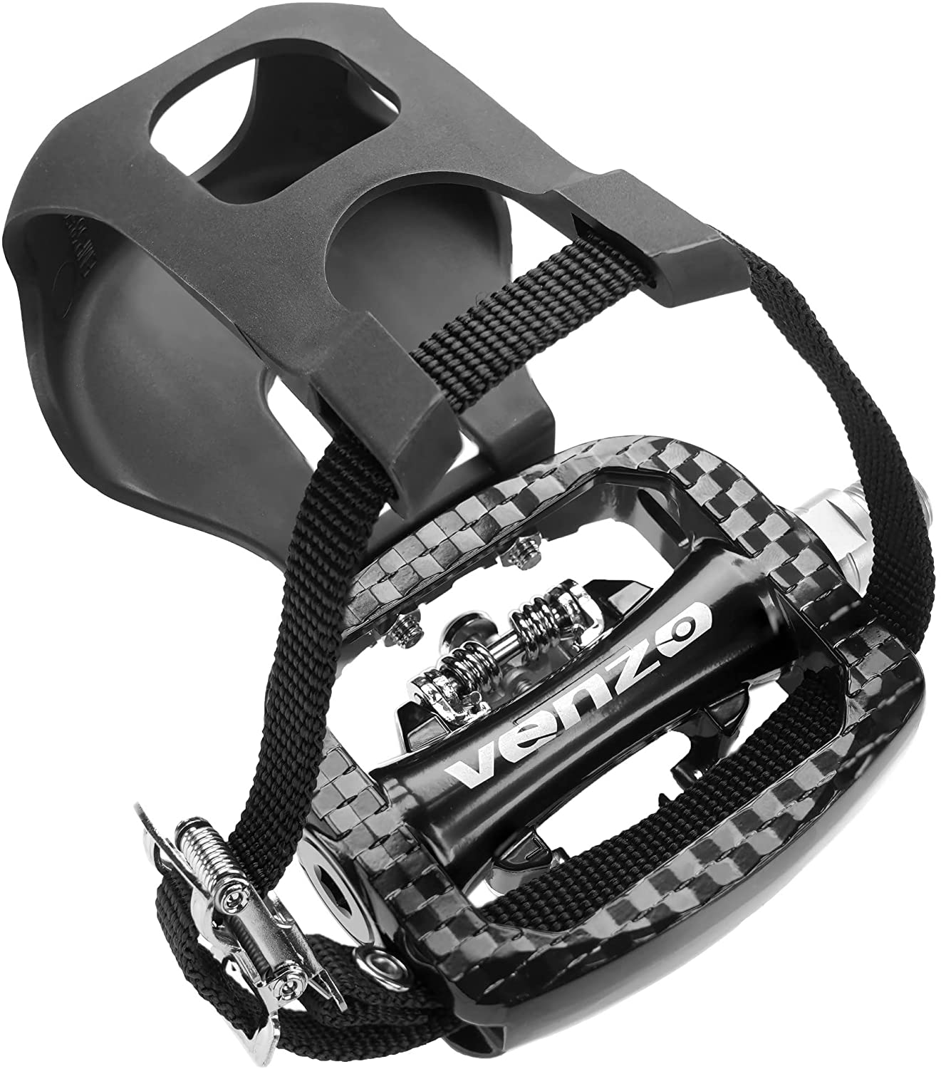 Venzo Shimano SPD Pedals with Toe Clips & Cleats for Exercise Spin Bike