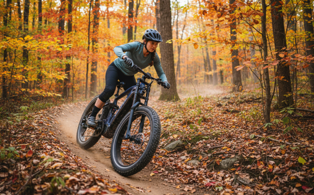biker in the woods
