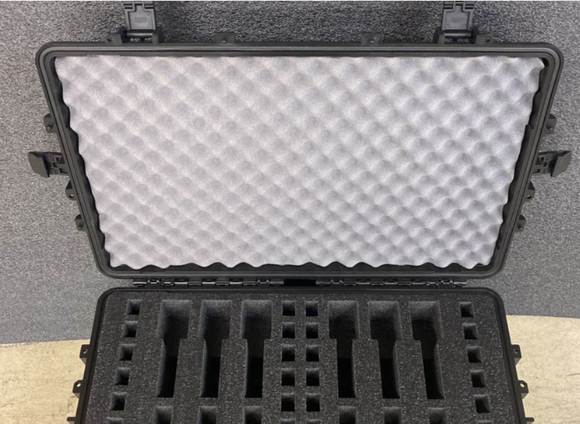 protective case with foam insert for cycling gear
