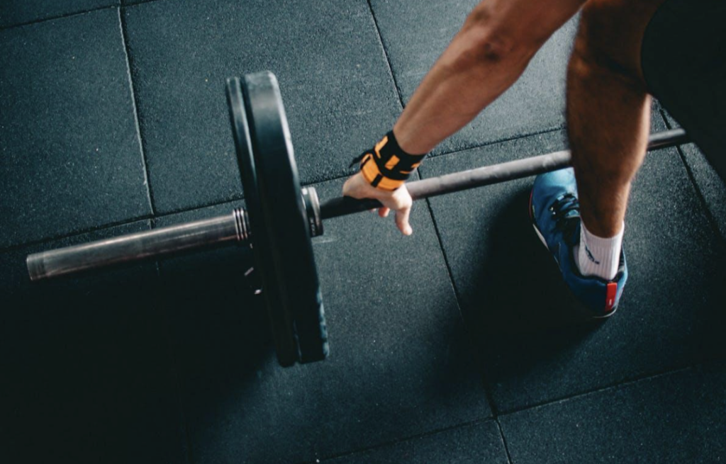 Man lifting weights.