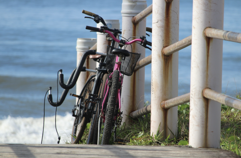 bicycles by the ocean